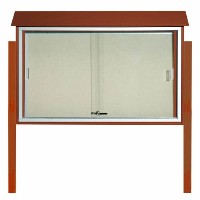 Park Ranger Series Sliding Door Bulletin Board with Mounting Posts
