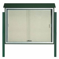 Park Ranger Series Sliding Door Bulletin Board with Mounting Posts