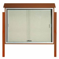 Park Ranger Series Sliding Door Bulletin Board with Mounting Posts