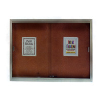 Enclosed Bulletin Boards with Sliding Doors and Tempered Glass