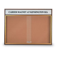 Wood Sliding Door Corkboards with Header