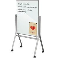 Visionary® Curve Mobile Magnetic Glass Whiteboard