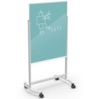 Visionary&#174; Move, Colored or White Glass, Mobile Magnetic Whiteboard