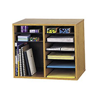 Wooden Adjustable-Compartment Literature Organizers