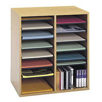Wooden Adjustable-Compartment Literature Organizers