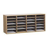 Wooden Adjustable-Compartment Literature Organizers