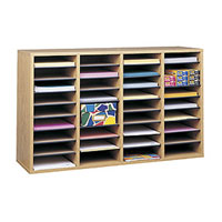 Wooden Adjustable-Compartment Literature Organizers