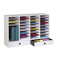 Wooden Adjustable-Compartment Literature Organizers