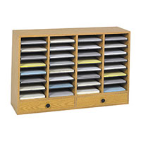 Wooden Adjustable-Compartment Literature Organizers