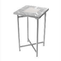 Xcube Aluminum Pedestal Table - With plexiglass insert and NO LED kit