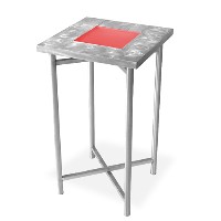 Xcube Aluminum Pedestal Table - With both plexiglass insert and LED kit