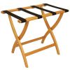 Deluxe Solid Oak Luggage Rack - Convex Legs