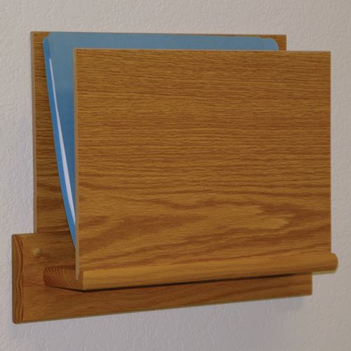 Open End Oak File Rack - Square Mounting Plate