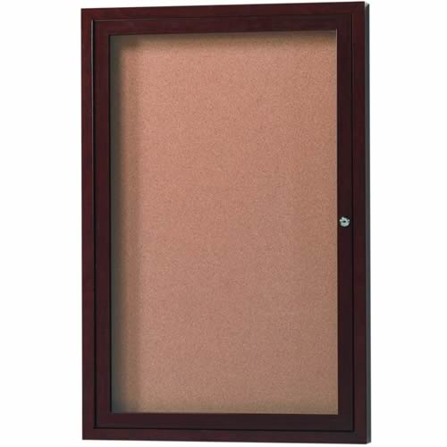 Outdoor Enclosed Aluminum Bulletin Boards with Wood-Look Finish