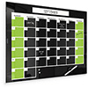 Black Magnetic Glass Dry Erase Monthly Calendar