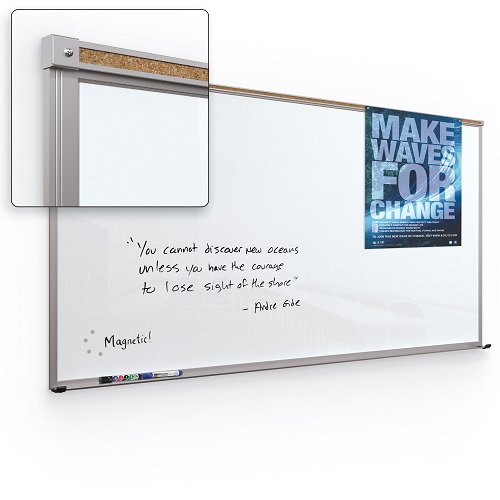 Framed Magnetic Glass Dry Erase Whiteboard