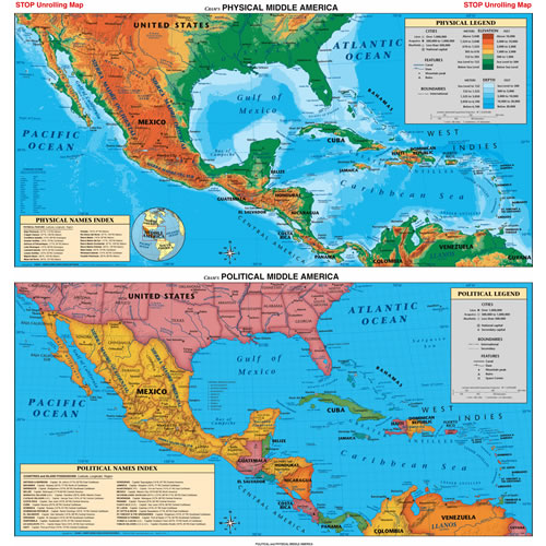 Political Map Of Middle America - Cr56 Mid Am Phypolitical.main
